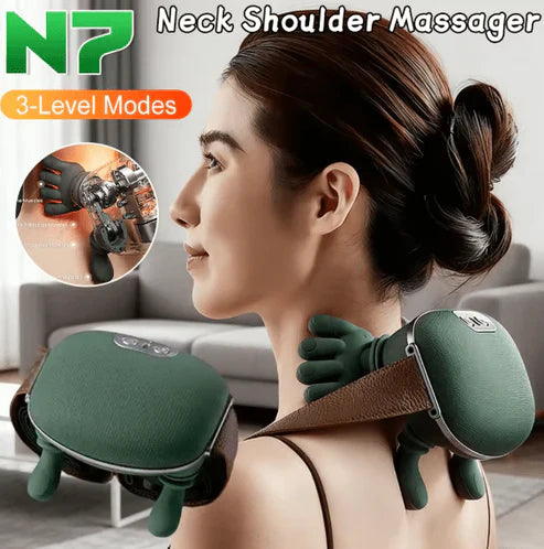 Portable, Bionic Heated Neck and Back Massager